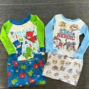 Paw Patrol and PJ Masks Kids Pajama Set - size 2T